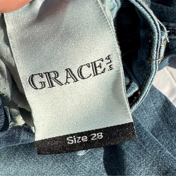 🍓Grace in LA Jeans EL-51611-DK-32 Denim Dark Wash Mid Rise Flare leg Size 28 - Picture 10 of 11